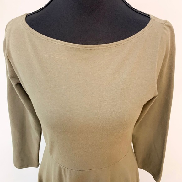 Reformation Wiley Poppyseed Olive Fit Flare Dress Small - Picture 9 of 13